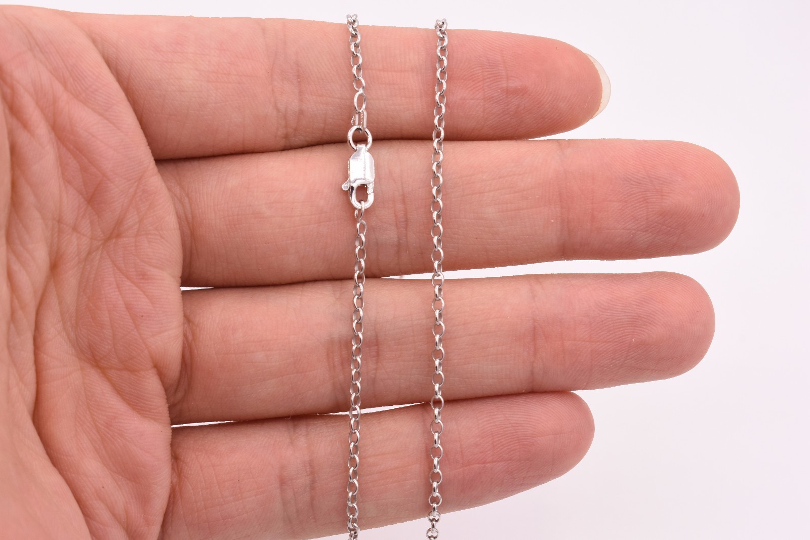 2mm Round Rolo Chain Necklace Real Solid 925 Sterling Silver ALL SIZES ...