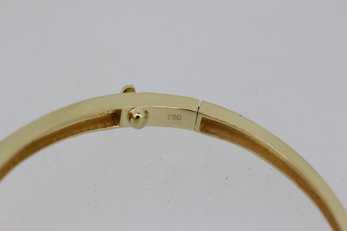 18k Yellow Gold CZ Tiger Bangle Bracelet - 7 18k Yellow Gold CZ Tiger Bangle Bracelet - 7