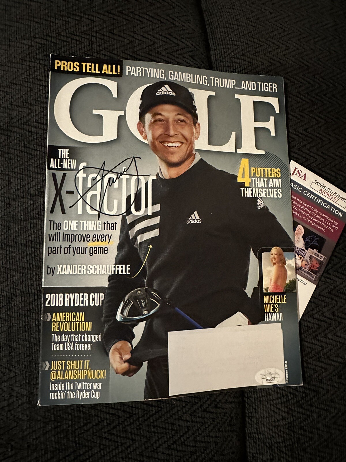 Xander Schauffele Autographed Magazine Signed PGA Golf JSA Authentication COA 