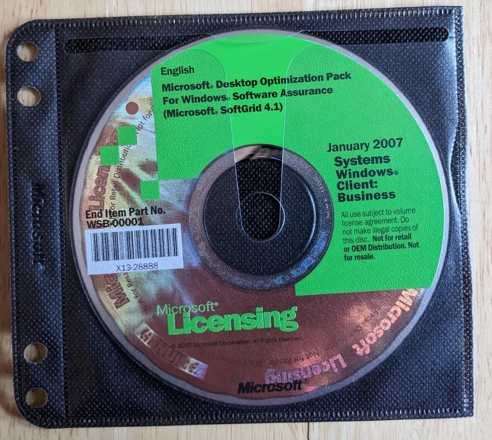 3 Discs Microsoft Licensing 2007 Systems Windows Client: Business  - Image 3 of 4