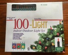 3 Boxes HOLIDAY LIVING MULTI-COLOR BULB 100-LIGHT SET INDOOR/OUTDOOR GREEN WIRE