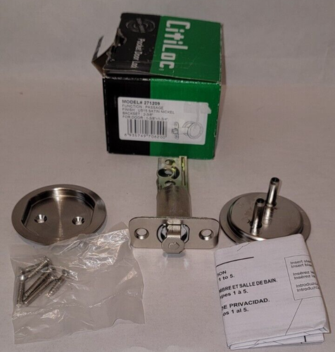 Satin Nickel Round Privacy Bed Bath Pocket Door Lock Citiloc
