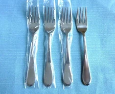 New Oneida ICARUS Glossy Set of 4 Salad Forks Stainless Flatware (6 7/8")