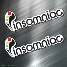 (2) TWO INSOMNIAC Vinyl Decal Sticker For Car Laptop Skateboard NEW EDM MUSIC 