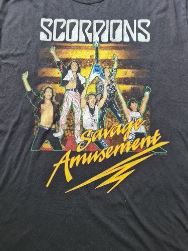Scorpions T-Shirt Ages 80, Savage Amusement Tour 1988, Heavy Metal, Vintage - Picture 2 of 8