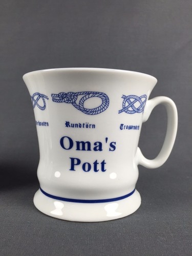 Oma´s Pott mit Seemannsknoten hoch Kaffeebecher Kaffeetasse Kaffee Pott ... Oma´s Pott mit Seemannsknoten hoch Kaffeebecher Kaffeetasse Kaffee Pott ...