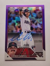 2023 Topps Chrome CORBIN CARROLL PURPLE AUTO /250 RC #RA-CCA Baseball