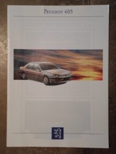PEUGEOT 605 RANGE orig 1993 French Mkt Sales Brochure Depliant