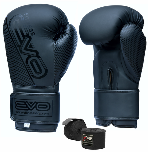 EVO Maya Leather GEL Boxing Gloves MMA Punch Bag Sparring Muay Thai Fight Train - Picture 1 of 9