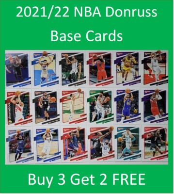 2021-22 Donruss NBA Base Cards Buy 3 Get 2 FREE e.g. LeBron Curry Zion Simmons