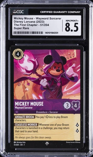 2023 DISNEY LORCANA EN 1-THE FIRST CHAPTER FOIL #51 MICKEY MOUSE CGC 8.5