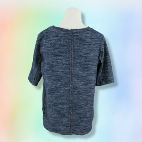 NEW anthropologie Zoa new york Top M denim chambray raw edge stitch - Picture 3 of 7