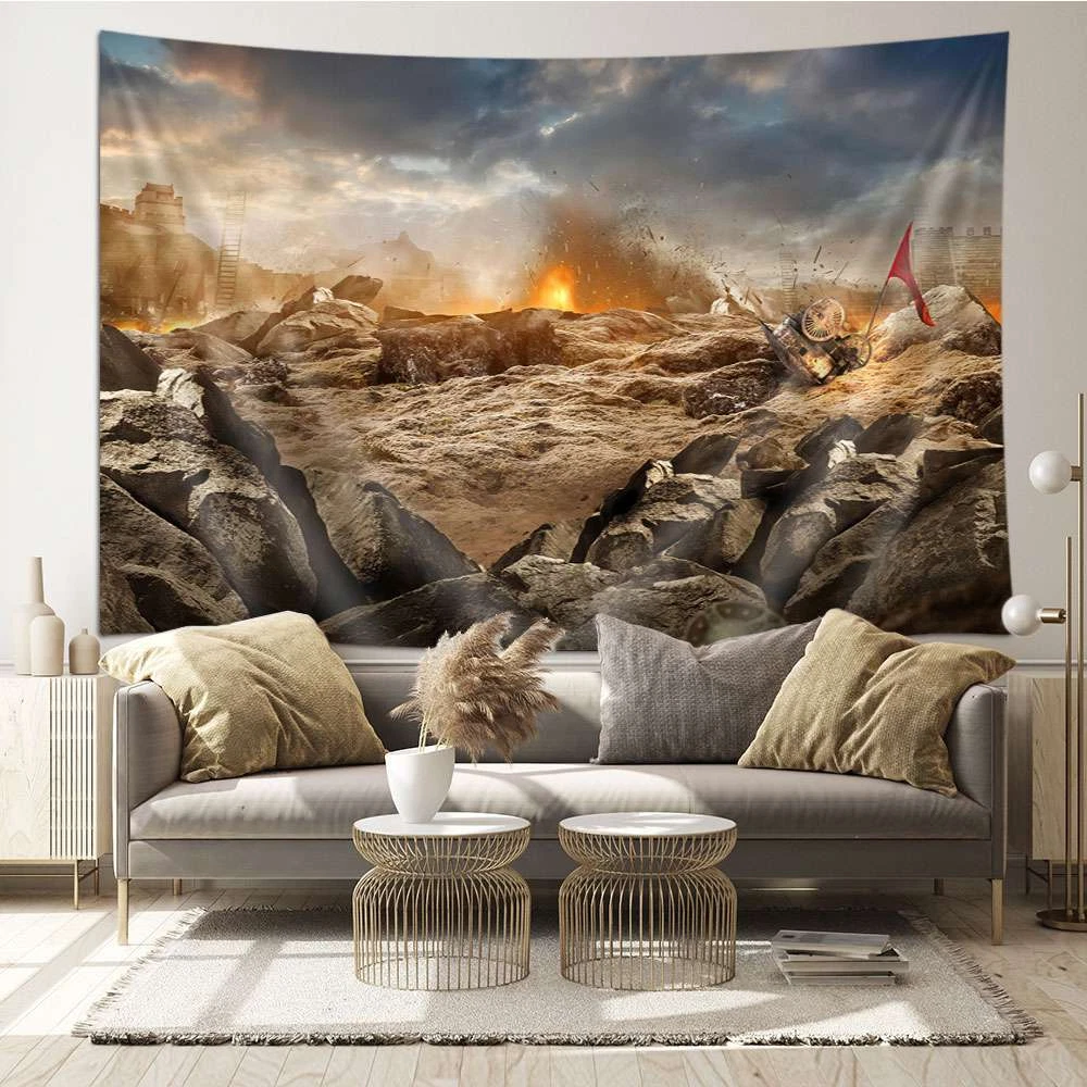 Extra Large Tapestry Wall Hanging Medieval Asian Military Battlefield Decor