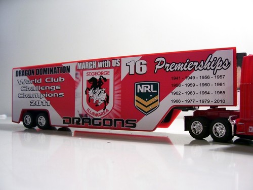KENWORTH T Series Diecast Red Truck 1:66 Scale St.George Dragons Custom Graphics - Picture 6 of 7