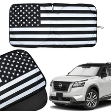 For Nissan Frontier 2024 Large US Flag Car Windshield Sun Shade Cover Sun Visor