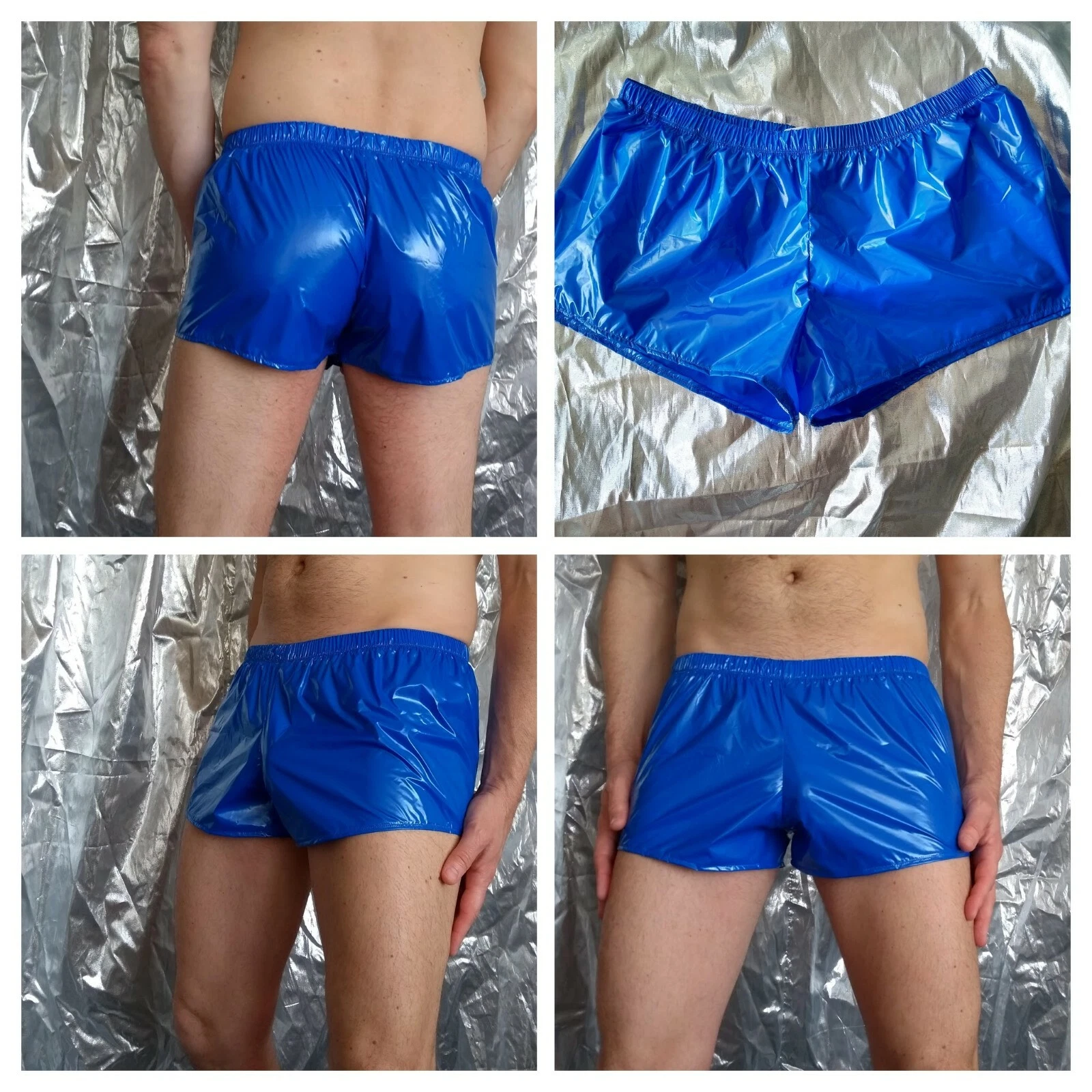 Glossy ultra-thin PU-coated nylon FOOTY SHORTS (ALL SIZES XS to 3XL)