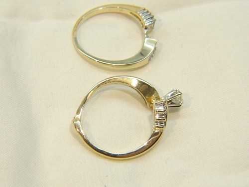 Beautiful 14 K Gold .66 CTW Diamond Sz 5.75 Engagement & Wedding Ring Set - Picture 15 of 23