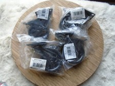 Set of 4 Waxman 3" Wheel Black Farmhouse Hole Swivel Locking Caster NEW 100