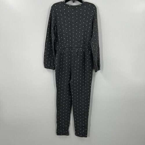 Gap NWT Polka Dot Romper 5 Years Grey Thermal Waffle 100% Cotton - Picture 6 of 6