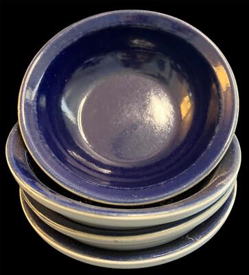 Beautiful Denby POTPOURRI BLUE Cereal Bowls SET OF FOUR LIGHT USE GOOD CONDITION