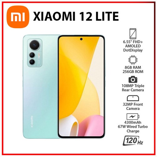 (New&Unlocked) Xiaomi 12 Lite 5G 8GB+256GB GREEN Dual SIM Android Cell Phone - Picture 1 of 6