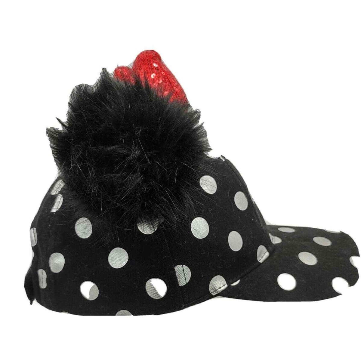 Disney Parks Minnie Mouse Polka Dot Hat with Red Sequin Bow 