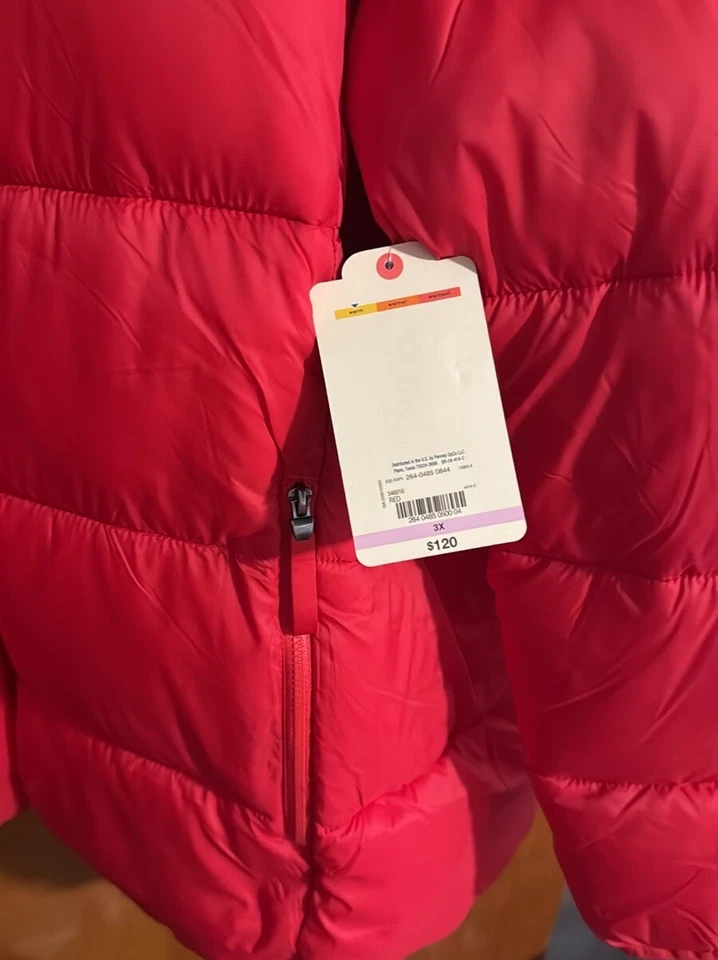 Chaqueta acolchada roja para mujer 3X Foto 3 de 4