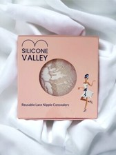 SILICONE VALLEY Reusable Lace Nipple Concealers, Waterproof, WHITE Size S/M
