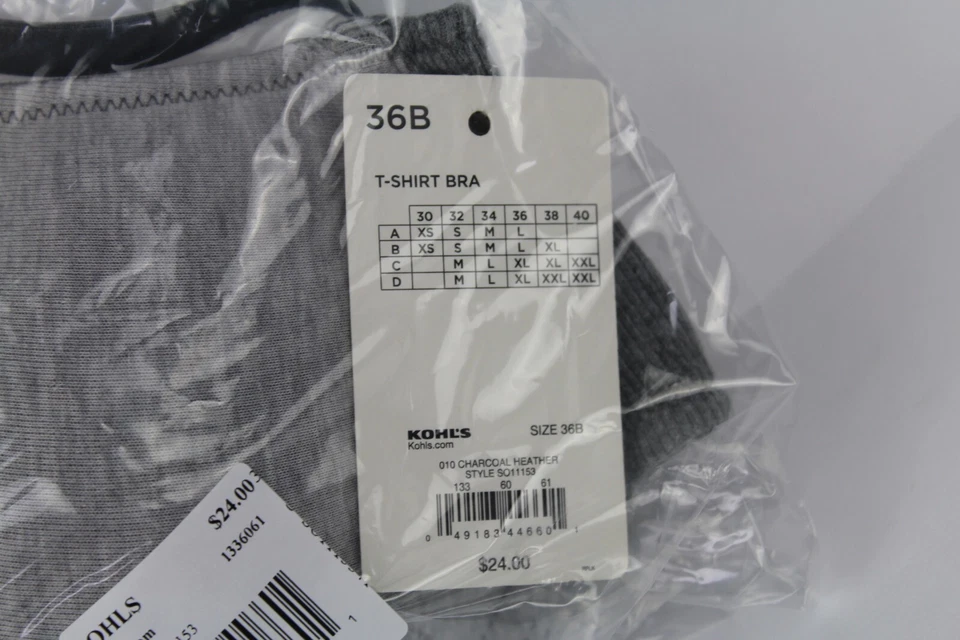 Sujetador camiseta SO Intimates So Soft con aros talla 36B carbón brezo nuevo con etiquetas Foto 3 de 4