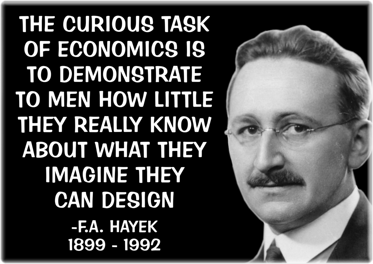 Magnet - F.A. Hayek Quote Curious Task of Economics Knowledge Insight Gift  3.5" | eBay