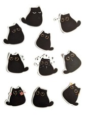 10 Cute Adorable Kawaii Black Cat Sticker Vinyl Decals Scrapbook WaterBottle