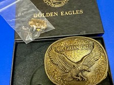 NRA National Rifle Association Golden Eagles Commemorative Belt Buckle  Pin