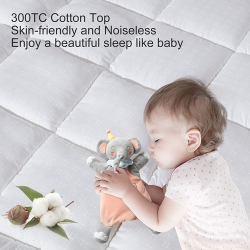 Cooling Mattress Pillowtop Cotton Bed Hypoallergenic Down Fill Deep Pocket Cover - 第 3/7 張圖片