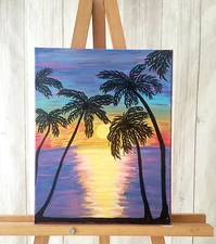 Tropical sunrise . Stretched canvas 11x14