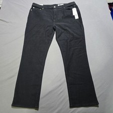 NEW 32 Degrees Cool Sweatpant Jean Slim Fit Black Denim Pants Womens Size 18