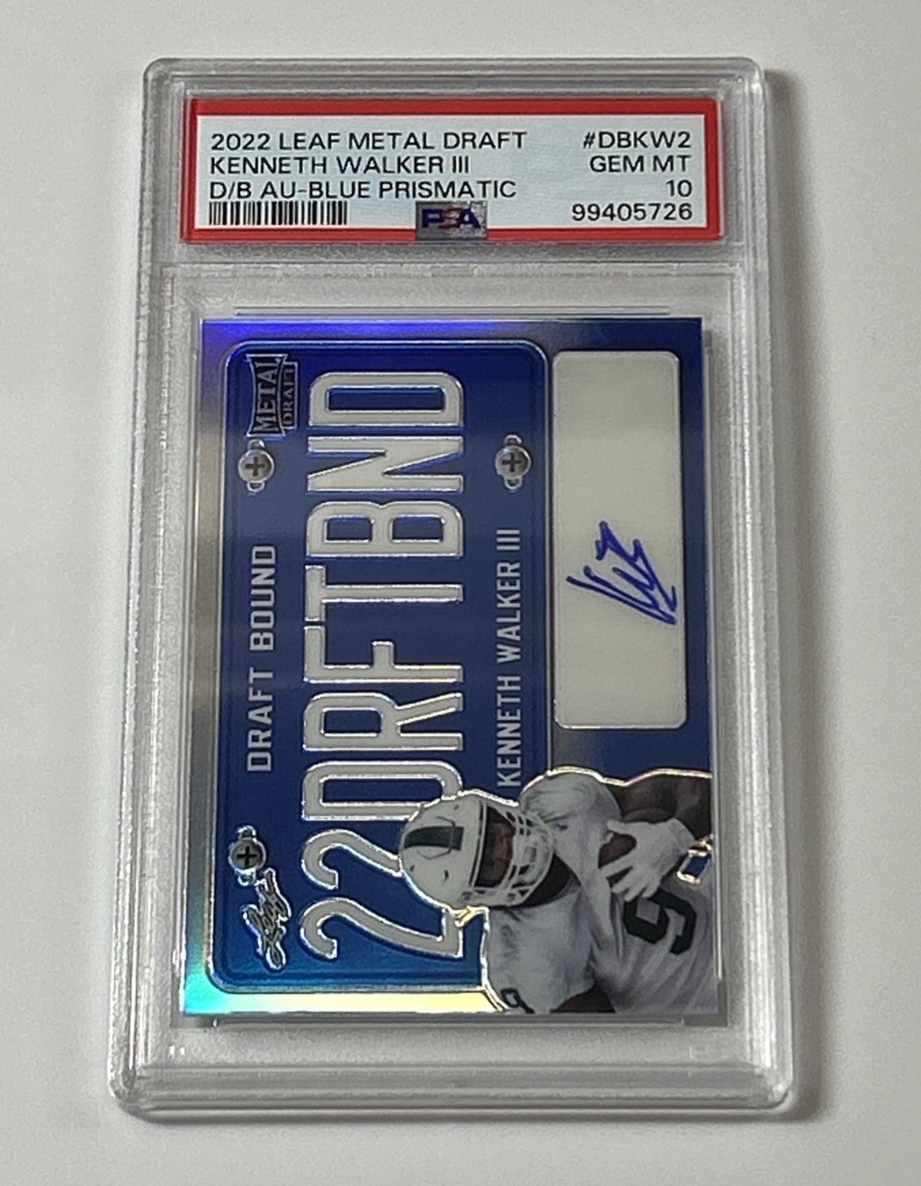2022 Leaf Metal Draft Bound PSA 10 Kenneth Walker Rookie Auto 1/30 #1