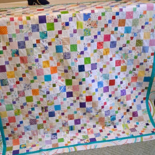 Handmade Patchwork Multicol Cotton Throw Unfinished With Binding54x60