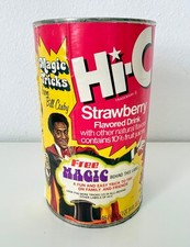 RARE Vintage 1977 Hi-C Strawberry Drink Can Label Bill Cosby Magic Tricks