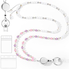 Retractable Lanyards for ID Badges Cute Teacher Lanyard with ID Holder Natura...