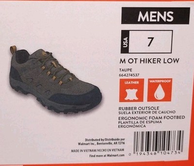 Ozark Trail Waterproof Hiking Shoes Men s Size 7 Taupe Leather Rugged Utility 