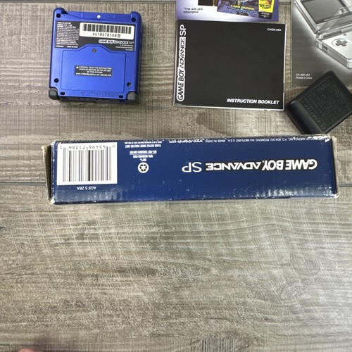 Nintendo Game Boy Advance SP Console Cobalt Blue 001 Complete CIB w/ All Inserts - Picture 11 of 12