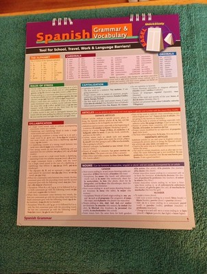 Spanish Grammar & Vocabulary Easel Book: A Quickstudy Reference Tool for School,