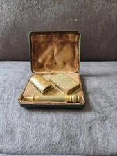 Set of old vintage Gillette safety razor and razor blades 