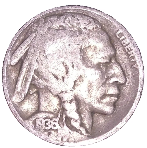 1936-D  BUFFALO NICKEL 5C FINE