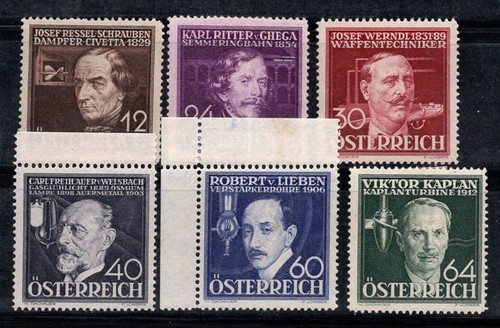 Österreich 1936 Mi. 632-637 Neu * MH 80% Berühmte Figuren, Erfinder