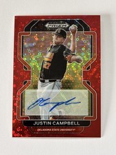 2022 Panini Prizm Draft Picks Red Donut Circles Justin Campbell Autograph 78/99