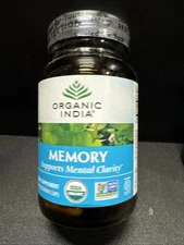 Organic India Memory Mental Clarity 90 Veggie Caps Bacopa Gotu Kola
