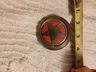 Civil War Era Texas Cavalry Bridal Rosette with Star on Red Enamel Background