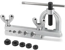  SAE 45 Degree Brake Line Flaring Tool Kit with (3/16, 1/4, 5/16, Double Flare