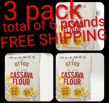(3 pack)Ottos Naturals Cassava Flour 32oz 907g Gluten-Free, Grain-Free, Kosher,